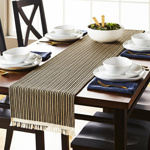 Eco Crave Natural Jute Table Runner 12x55 Inches, Handwoven Brown Boho Burlap