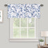 Navy Blue Valance for Windows, Watercolor Botanical Flowers Leaves Printed, Rod Pocket Window Treatments Navy and White Valances for Kitchen Cafe Living Bathroom 52 Inch by 14 Inch, Navy