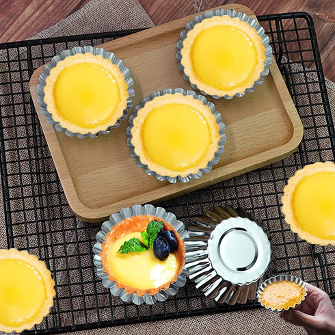 Egg Tart Molds, 32 Pack Mini Tart Tins, 2.75 inch Aluminum Tart Pans for Baking
