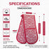 Christmas Red Holiday Double Oven Mitts Gloves | Extra Long & Thick, Heat Resistant | Quilted 1 Piece Oven Gloves |