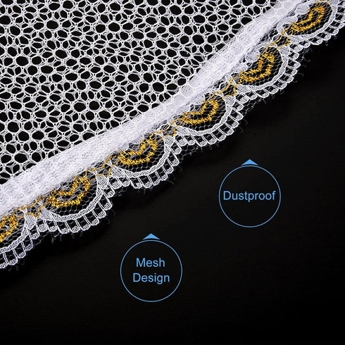 MECCANIXITY Electric Fan Dust Cover, 16 Inch Lace Decor Washable Dustproof Guard Mesh Net, Pack of 3
