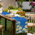 Summer 13x72 Inch Spring Daisy Floral Table Runner Bees Burlap Table Runners, Charming Blue Flowers Seasonal Coffee