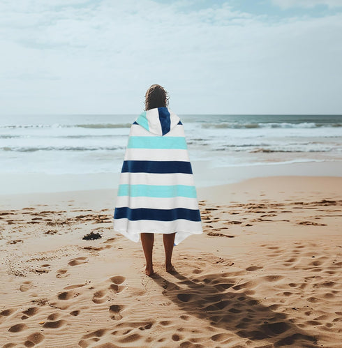 35 70 100% 630 COTTON CRAFT Hooded Beach Towel Oversized x Towel with Hood for Adults - Cotton Velour Terry Towel