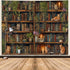 40X30 Inch GOAOK Magic Library Tapestry, Green Nature Plant Bookshelf Tapestries for Classroom, Vintage Retro Witchy