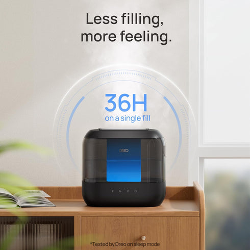 4L 36H 28 Dreo Humidifiers for Bedroom, Top Fill for Large Room, Runtime, dB Quiet Supersized Cool Mist Air Humidifier