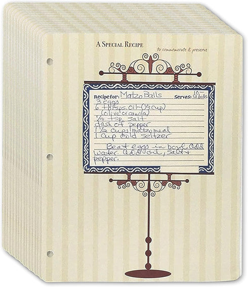 Meadowsweet Kitchens Vintage 4x6 Recipe Card Sheet Protectors for 9x12 3 Ring Binder