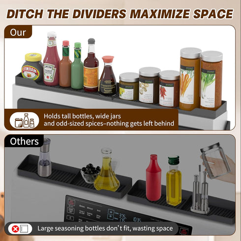 30 Inch, Stove Top Shelf Magnetic Over the Stove Top Shelf, Silicone Oven Spice Rack Organizer Storage Organization