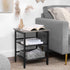 2 ULET023B02 VASAGLE INDESTIC End Table, Nightstand with Adjustable Mesh Shelves, Industrial Side Table for Living
