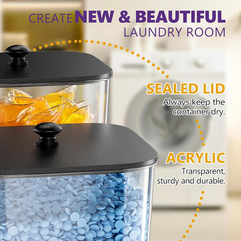 4 Pack Laundry Pods Container, Clear Laundry Room Organization Containers,Large Laundry Detergent Powder Storage
