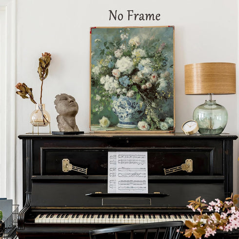 Still Life Flower Wall Art Vintage Flower in Vase Painting Floral Oil Painting Print Vintage French Floral Wall Art Farmhouse Floral Pictures Vintage Moody Landscape Art Prints Poster 16x20in No Frame