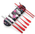 Travel Utensils, Reusable Portable Silverware Set with Waterproof Carrying Case for Lunch Boxes and Picnics (GraRed)