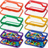 Nitial 6 Packs Clear Toy Storage Bags, Waterproof Zippered Bags for Building Blocks, Board Games, Small Toys (Bright