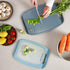 Neoflam Microban Antimicrobial Plastic Cutting Board Set - 3 Sets, BPA Free, Non-Slip Handle, Blue Gray
