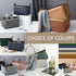 Closet,Small Foldable Basket Organizers and Storage Shelves Cart Cabinet Cube Organizer Bin with Handles (Dark Grey)