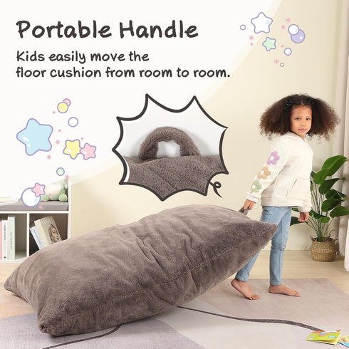 3-in-1 35" 50" 10", MOMCAYWEX Kids Bean Bag Chair, Gaint Pillow Mattress for Kids, x x Dark Brown