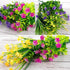 Ageomet 9pcs Spring Flowers, Artificial UV Resistant Plastic Flowers for Home Decor, Cemetery Decoration