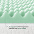Best Price Mattress 2 Inch Egg Crate Memory Foam Topper with Aloe Infusion, CertiPUR-US Certified, Twin XL, Green
