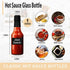 MEM WORLDSHOP (woozy) 8.5 oz (6 Pack) Clear Glass Hot Sauce Bottle with Black Cap and Orifice Reducer - - Empty Wine