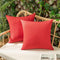 Woaboy Set of 2 Red Outdoor Throw Pillow Covers, Decorative Waterproof Farmhouse Linen Cushion Cases 16x16 inch
