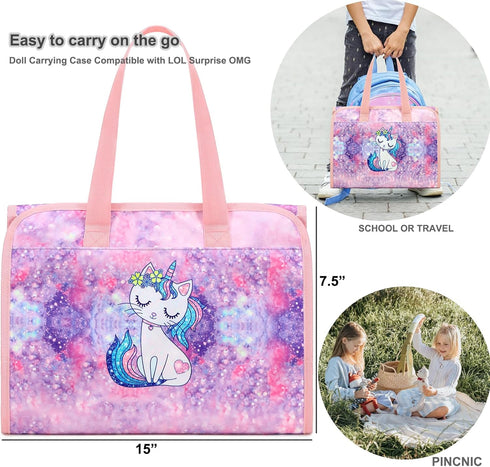 JIANYA Dolls Storage Bag Toys Display Carrying Storage Organizer Clear View Compatible with All Surprise Dolls Small