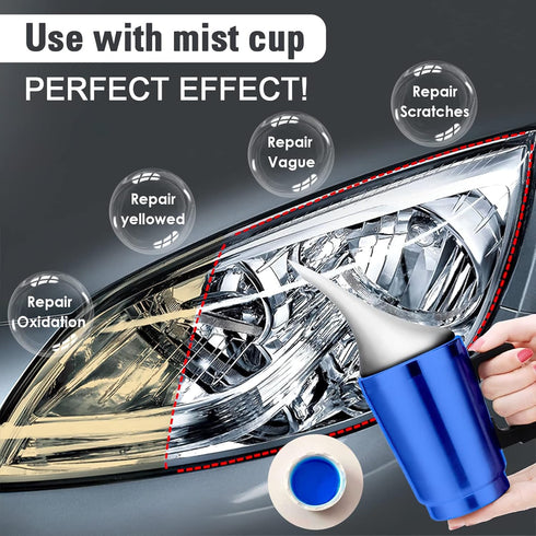 200ML Headlight Restoration Liquid - Automobile Lens Polish Repair Fluid for Headlight Yellowing, Haze, and Scratches