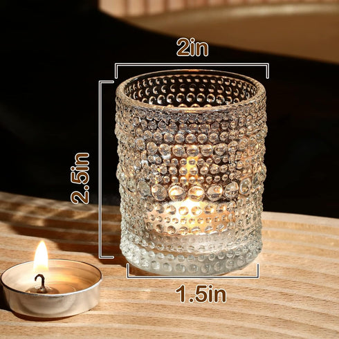 48 Packs Votive Candle Holders, Clear Tea Lights Candle Holders Bulk Tealight Candle Holder for Table Glass Holder
