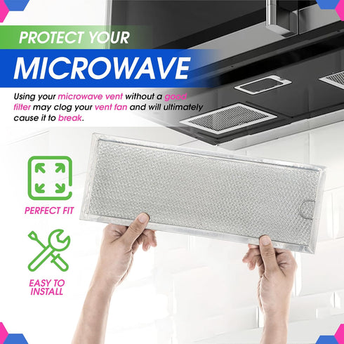 Microwave Grease Filter Replacement, 13" x 4.7", WB06X10288 Compatible with GE Microwave, 2-Pack