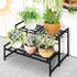 2-Tier Lilybud--lily Plant Stand Indoor Outdoor, Wrought Iron Plant Stands, Stackable Metal Plant Shelf Decorative