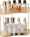YCIA&DONE 2 Tier Corner Counter Bathroom Organizer, Clear Vanity Tray for Makeup and Skincare in Bedroom and Kitchen