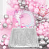 PartyDelight Silver Sequin Tablecloth Overlay 50 X 50 Inch for Wedding, Party, Birthday, Bridal, Baby Shower Decorations
