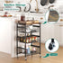 Kitchen Storage Cart with Wheels - 4-Tier Metal Utility Rolling Cart with Wood Top & Pull Out Baskets