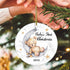Baby's First Christmas 2025 Boy Bear on The Moon Ornament, Christmas Wedding Decoration, Newlywed 2025 (Yellow and