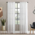 Clean Window Textured Slub Stripe Anti-Dust Allergy/Pet Friendly Sheer Curtain Panel, White, 52" W x 84" L