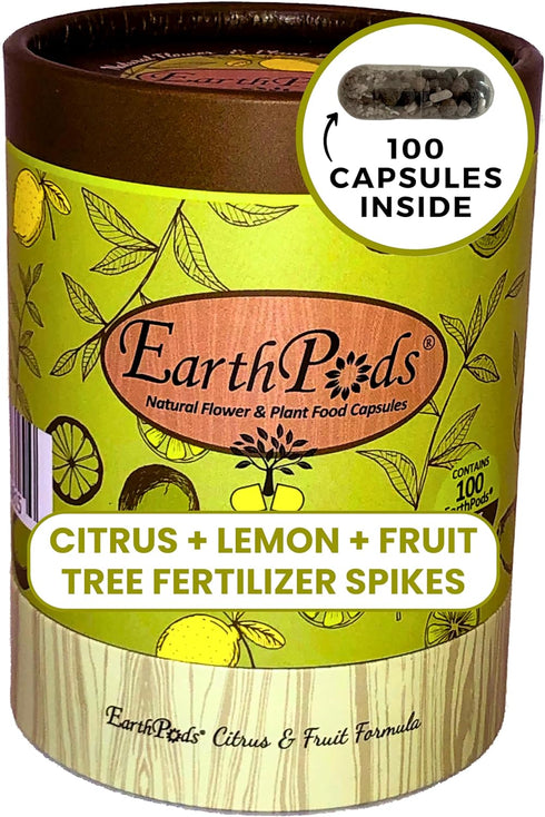 EarthPods Organic Fruit Tree & Citrus Fertilizer Spikes 100 Plant Food Capsules