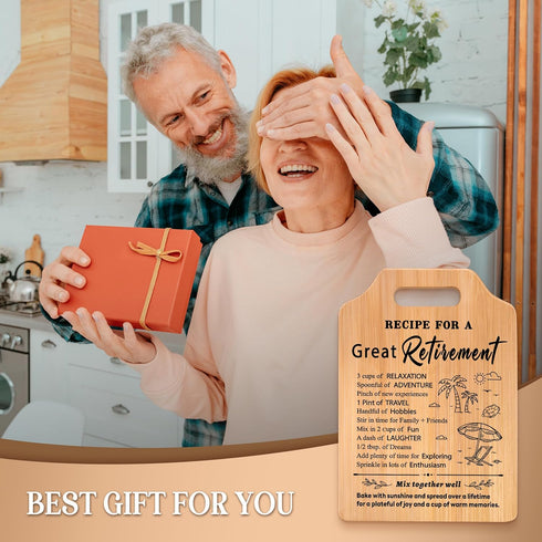 Unique Recipe Retirement Cutting Board for Women, Retirement Gift for Men, Happy Retirement Gift for Teacher Mom Friends