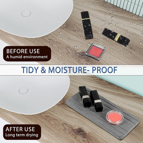 Lyxel 3PCS Countertop Counter Trays,8 4inch 4 4inch Water Absorbing Stone Tray, DryingNeat Diatomite Stone Sink Tray