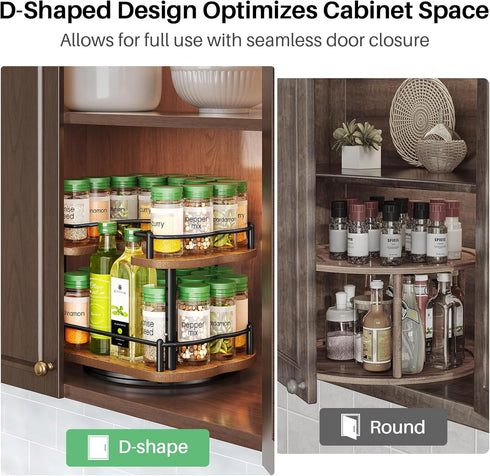11 inches, 10.5 inches Spice Rack Organization for Cabinet - Height Adjustable Rotating Lazy Susan Organizer, Spice