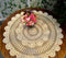 Damanni Beige Cotton Handmade Crochet Lace Tablecloth Doilies, Round, 35 Inch