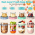 4 Pack 20 oz (16+4) Overnight Oats Containers with Lids and Spoons, Overnight Oats Jars, Glass Mason Jars with Dry