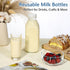 8 Pack 32oz KEYWING Glass Milk Bottles with Airtight Lids Reusable, Leak-proof Containers Dishwasher Safe, Food Grade