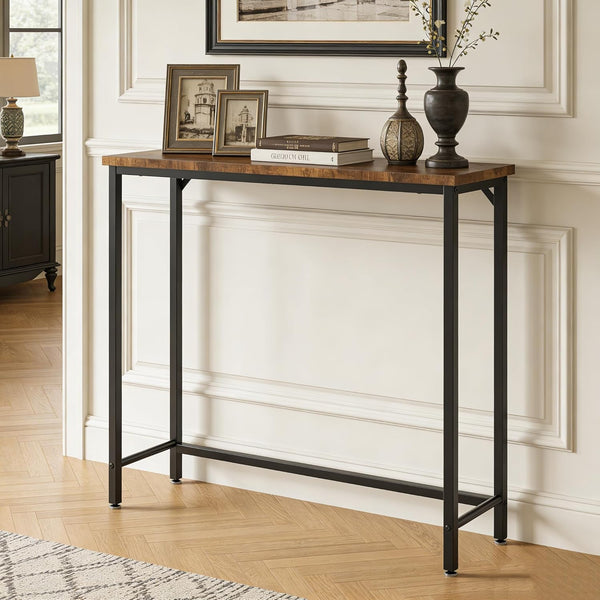 Tujurich Narrow Entryway Console Table & Sofa Side Table - Industrial Hallway Table