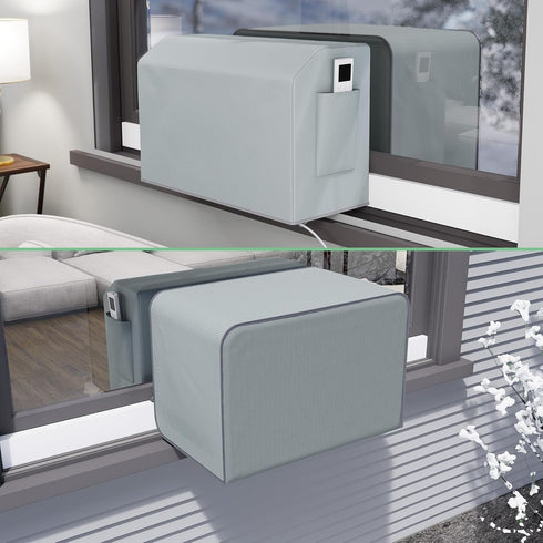 Window Air Conditioner Cover Kit for U-Shape AC, Magnetic Easy Install, 2 Covers, 3 Layers Insulated