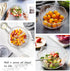 TOSSOW Glass Salad Bowl, Irregular Shape Serving Bowls, 25 oz Pyrex Mixing Bowls for Kitchen Prep, Transparent