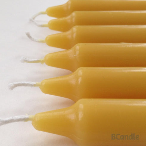 100% Pure Beeswax Candles, Set of 6, 8-Hour Organic Hand Made, 8 Inches Tall
