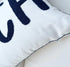 Nautical Style Embroidered Beach Throw Pillow Cover, White, 20" x 12"