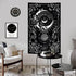 Riyidecor Gothic Vertical Tapestry, Wiccan Witch Wall Hanging Moon Tarot 30Wx50H Inch, Black White Aesthetic Decor