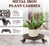 350 lbs 12 Inch Idzo Capacity Plant Caddy with Wheels Heavy Duty Cast Iron Plant Stand with Lockable Wheels Classis
