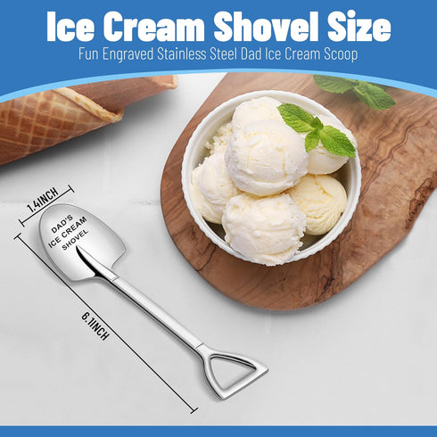 Gifts for Dad - Dad's Ice Cream Shovel, Father Presents, Stainless Steel Ice Cream Shovel for Christmas, Father's Day