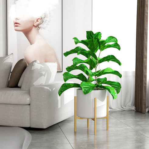 EKNITEY Adjustable Plant Pot Stand: Indoor Outdoor Modern Flower Holder Metal Plant Rack Organizer Planter Stand