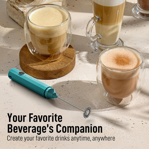 3-in-1 Zulay Froth N Go Milk Frother Rechargeable Handheld Frother Wand with Travel Case & USB-C Charger Single, Double
